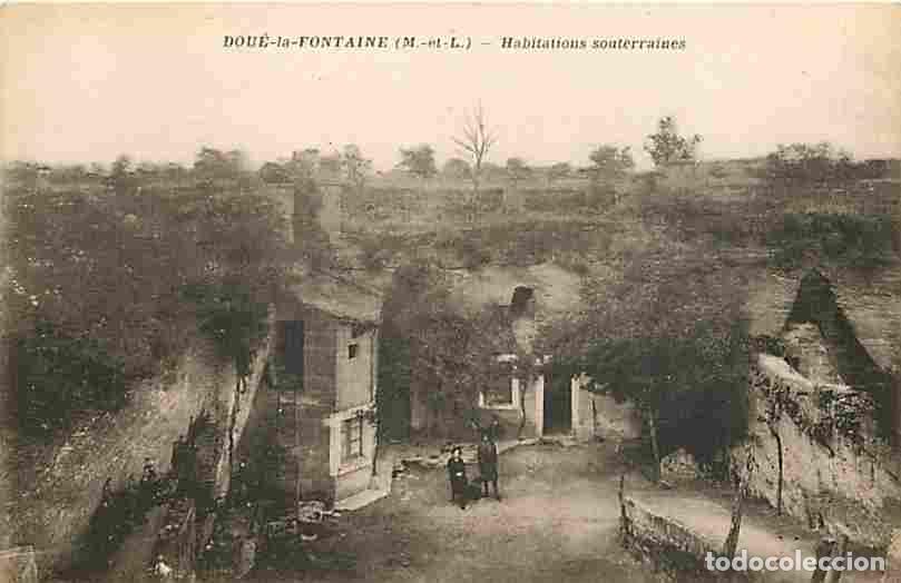 Cartoline: France - 49 - Dou&eacute; la Fontaine - Habitations souterraines - Anim&eacute;e - CPA - Voir Scans Recto-Verso