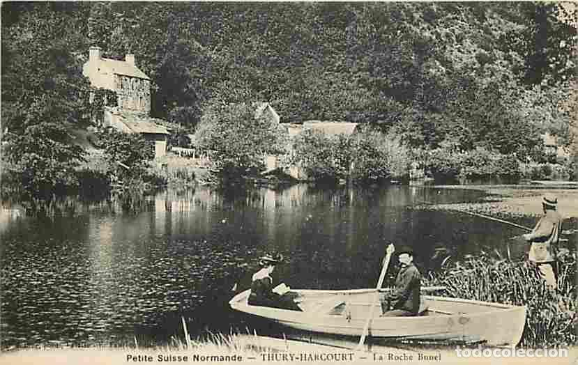 Postales: France - 14 - Thury-Harcourt - La Roche Bunel - Anim&eacute;e - Barque - Pecheur - CPA - Voir Scans Recto-V
