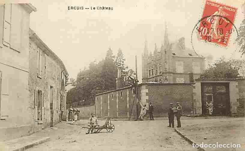 Postcards: France - 60 - Ercuis - Le Ch&acirc;teau - Anim&eacute;e - CPA - Oblit&eacute;ration ronde de 1910 - Voir Scans Recto-Ver