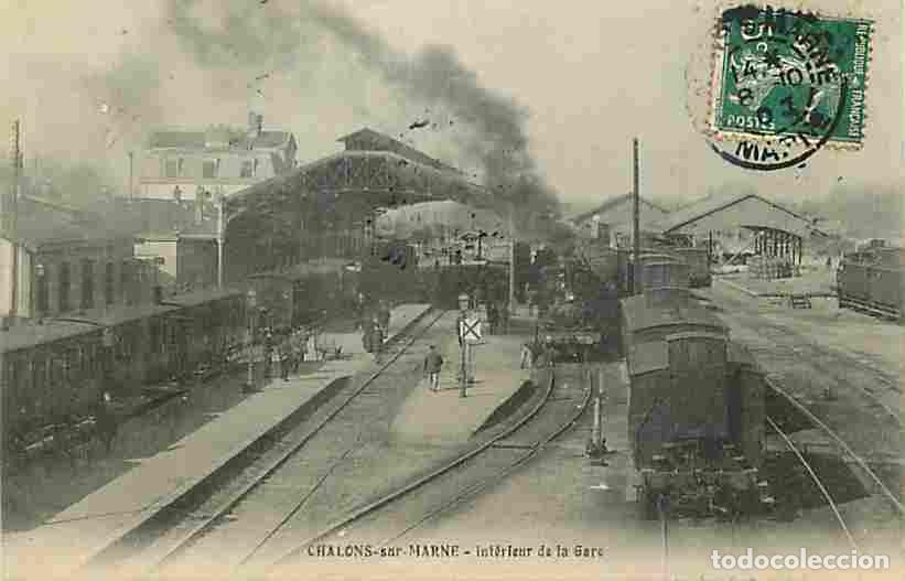 Postcards: France - 51 - Chalons sur Marne - Int&eacute;rieur de la Gare - Anim&eacute;e - Trains - CPA - Oblit&eacute;ration ronde