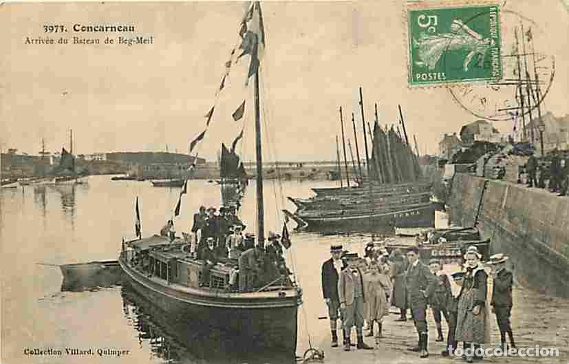 Cartes Postales: France - 29 - Concarneau - Arriv&eacute;e du Bateau de Beg-Meil - Anim&eacute;e - CPA - Oblit&eacute;ration ronde de 1913