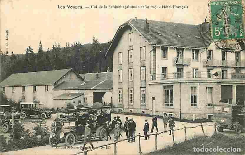 Cartes Postales: France - 88 - Col de la Schlucht - Hotel Fran&ccedil;ais - Anim&eacute;e - Automobiles - CPA - Oblit&eacute;ration ronde