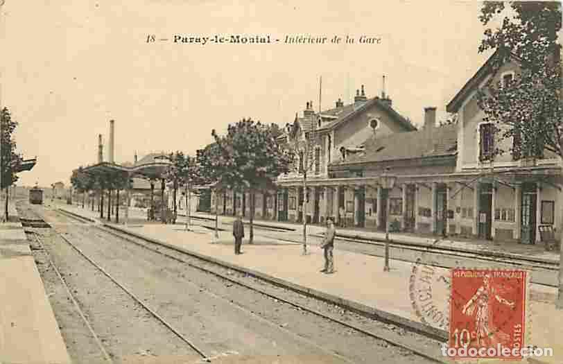 Cartes Postales: France - 71 - Paray le Monial - Int&eacute;rieur de la Gare - Anim&eacute;e - Trains - CPA - Oblit&eacute;ration ronde de