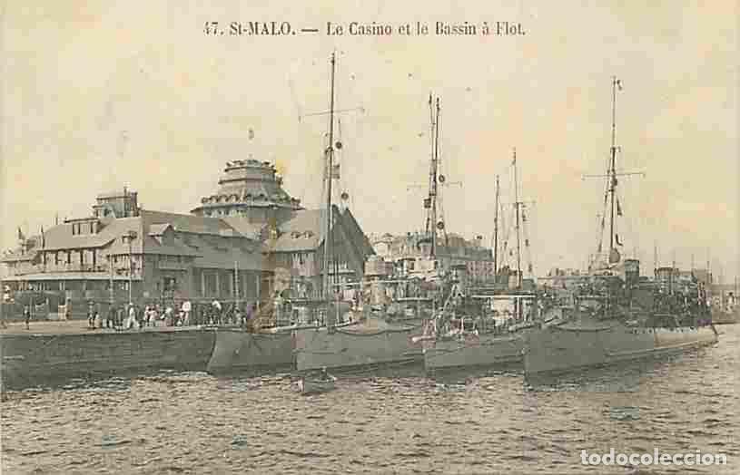 Cartes Postales: France - 35 - Saint Malo - Le Casino et le Bassin &agrave; Flot - Anim&eacute;e - Bateaux - CPA - Oblit&eacute;ration ron
