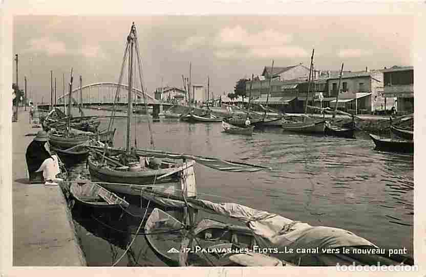 Cartes Postales: France - 34 - Palavas les Flots - Le Canal vers le nouveau pont - Anim&eacute;e - Bateaux - CPSM format CPA