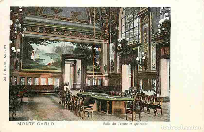 Cartes Postales: Monaco - Monte Carlo - Casino - Salle du Trente et Quarante - Coloris&eacute;e - Pr&eacute;curseur - CPA - Carte N