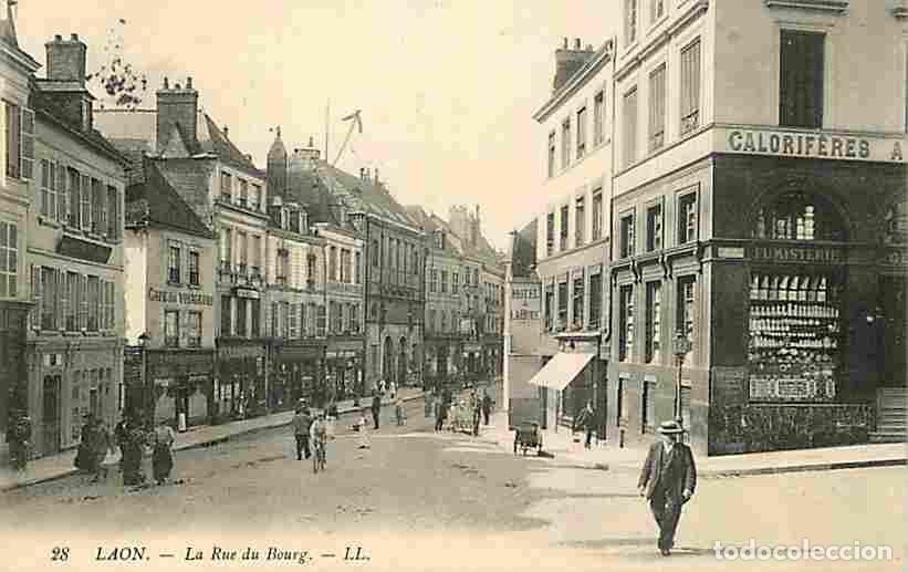 Cartes Postales: France - 02 - Laon - La Rue du Bourg - Anim&eacute;e - CPA - Oblit&eacute;ration ronde de 1910 - Voir Scans Recto-