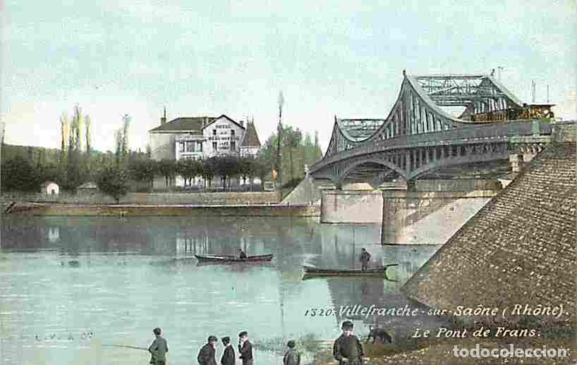 Cartes Postales: France - 69 - Villefranche sur Saone - Le Pont de Frans - Anim&eacute;e - Coloris&eacute;e - CPA - Voir Scans Rect