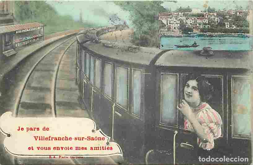 Postcards: France - 69 - Villefranche sur Saone - Je pars de Villefranche sur Saone et vous envoie mes amiti&eacute;s