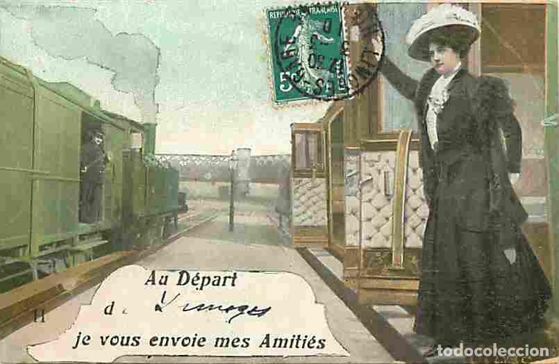 Postcards: France - 87 - Limoges - Au D&eacute;part de Limoges je vous envoie mes amiti&eacute;s - Trains - CPA - Oblit&eacute;ratio
