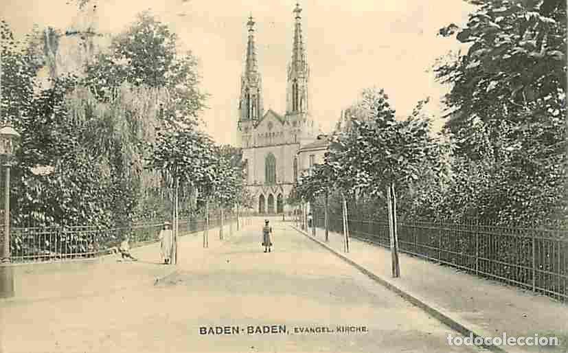 Postais: Allemagne - Baden-Baden - Evengel Kirche - Anim&eacute;e - Oblit&eacute;ration ronde de 1909 - CPA - Voir Scans Re
