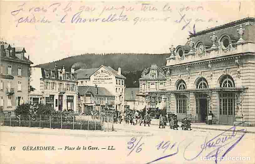 Postais: France - 88 - G&eacute;rardmer - Place de la Gare - Anim&eacute;e - CPA - Voyag&eacute;e en 1915 - Voir Scans Recto-Verso