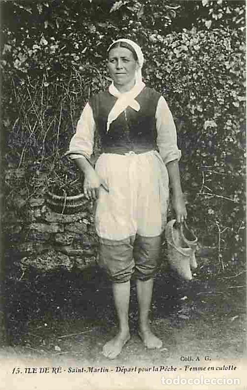 Postkarten: France - 17 - Ile de R&eacute; - Saint Martin - D&eacute;part pour la Peche - Femme en culotte - Anim&eacute;e - Folklore