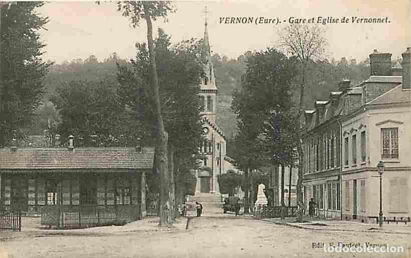 Postkarten: France - 27 - Vernon - Gare et Eglise de Vernonnet - Anim&eacute;e - CPA - Voir Scans Recto-Verso