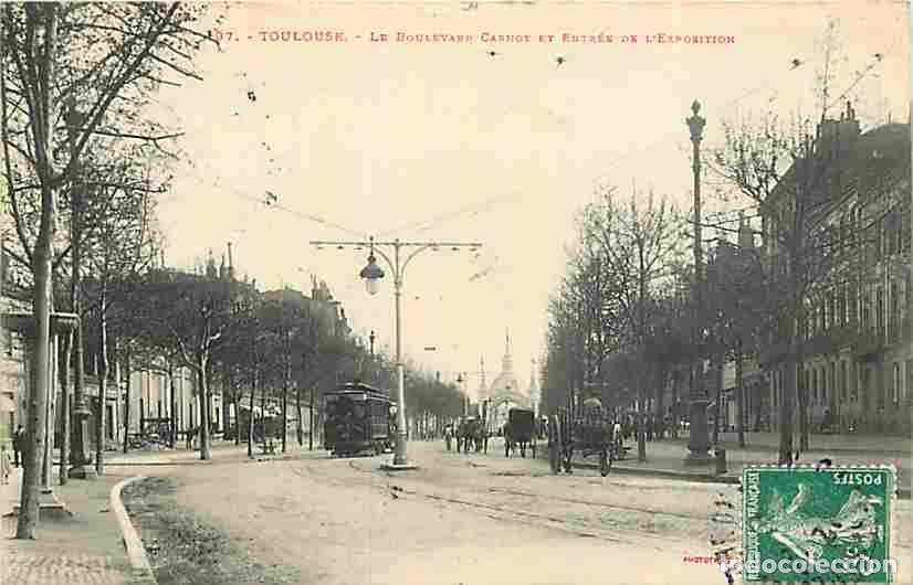 Postkarten: France - 31 - Toulouse - Le Boulevard Carnot et Entr&eacute;e de l'Exposition - Anim&eacute;e - Tramways - CPA - V