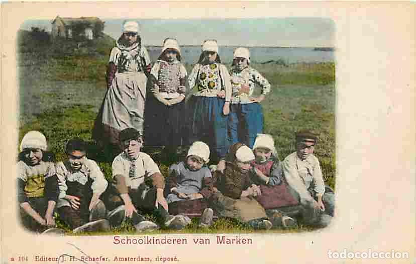 Postales: Pays Bas - Schoolkinderen van Marken - Anim&eacute;e - Enfants - Coloris&eacute;e - Pr&eacute;curseur - Folklore - CPA -