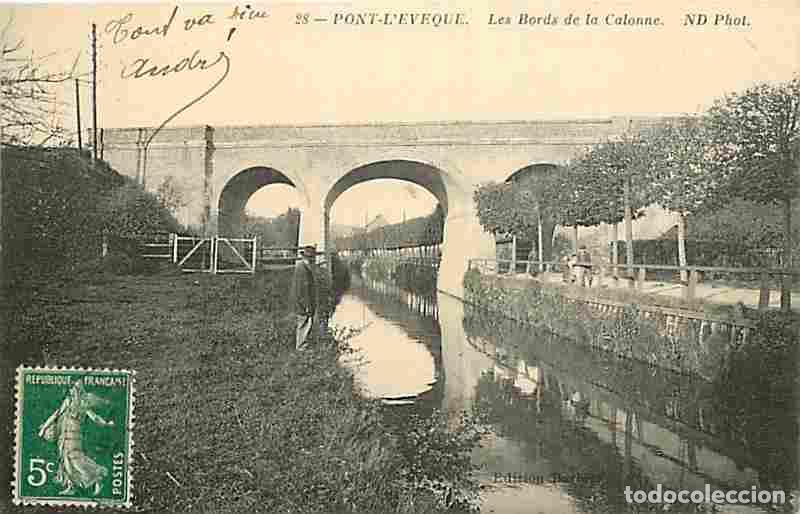 Postales: France - 14 - Pont l'Eveque - Les bords de la Calonne - Anim&eacute;e - CPA - Voir Scans Recto-Verso