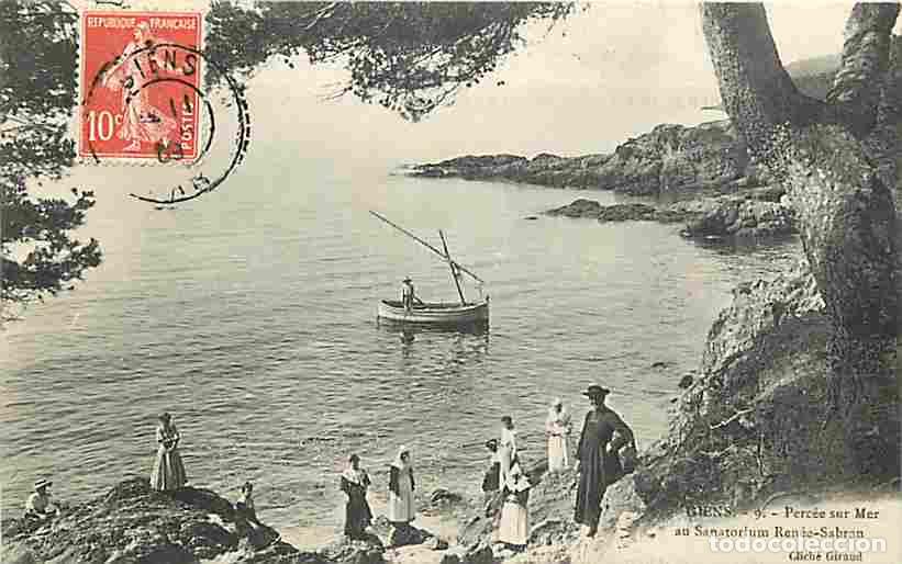 Cartoline: France - 83 - Giens - Perc&eacute;e sur Mer au Sanatorium Ren&eacute;e Sabran - CPA - Oblit&eacute;ration ronde de 1909 -