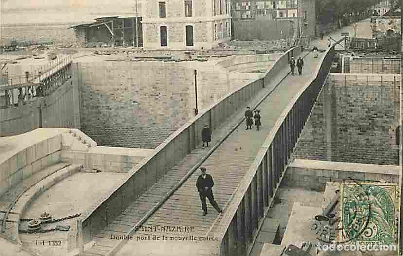 Postkarten: France - 44 - Saint Nazaire - Double Pont de la nouvelle entr&eacute;e - Anim&eacute;e - CPA - Voir Scans Recto-Ve