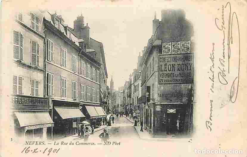 Postais: France - 58 - Nevers - La Rue du Commerce - Pr&eacute;curseur - Anim&eacute;e - CPA - Oblit&eacute;ration ronde de 1901 -