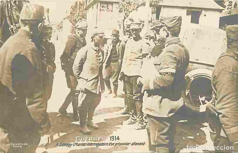 Postais: France - 51 - Somepy - Guerre 1914-1918 - Interrogatoire d'un prisonnier allemand - Anim&eacute;e - Militar