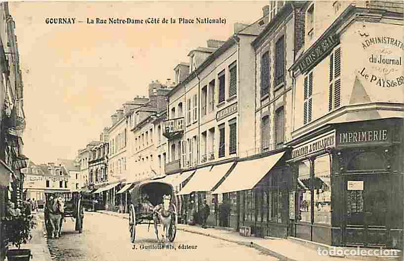 Postais: France - 76 - Gournay en Bray - La Rue Notre Dame - Cot&eacute; de la Place Nationale - Anim&eacute;e - CPA - Voir