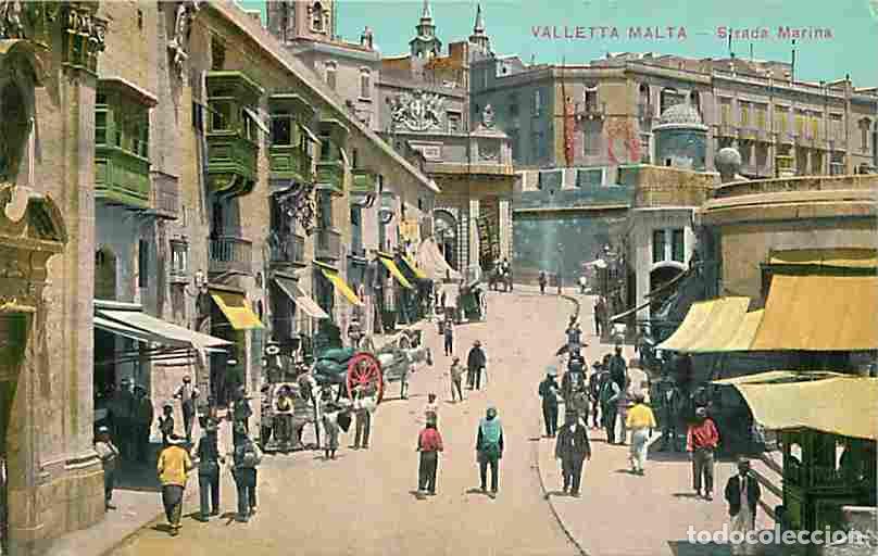Postais: Malte - Valletta Malta - Strada Marina - Anim&eacute;e - Coloris&eacute;e - CPA - Voir Scans Recto-Verso