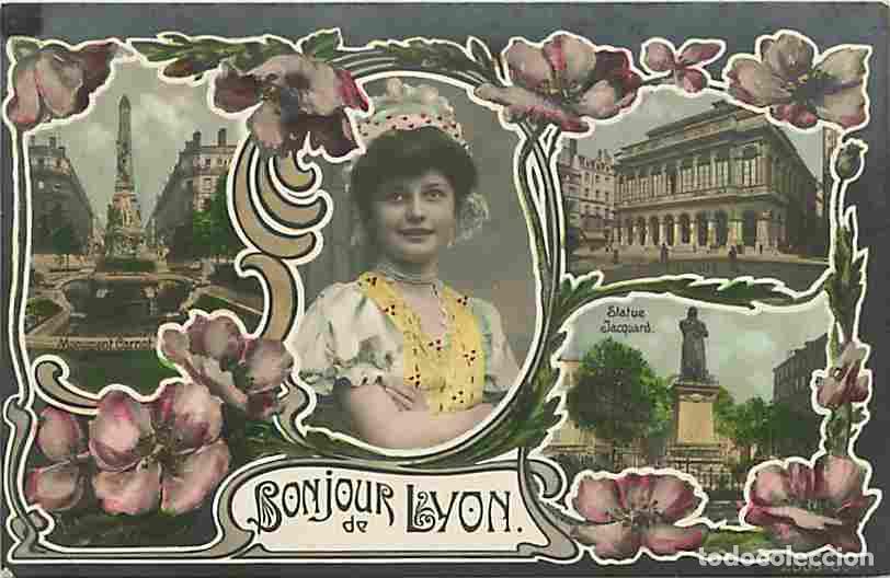 Postais: France - 69 - Lyon - Un Bonjour de Lyon - Multivues - Anim&eacute;e - Coloris&eacute;e - CPA - Voir Scans Recto-Ve
