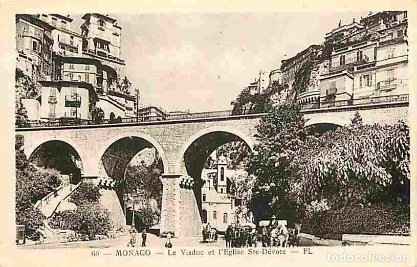 Postales: Monaco - Le Viaduc et l'Eglise Ste D&eacute;vote - Anim&eacute;e - CPA - Voir Scans Recto-Verso