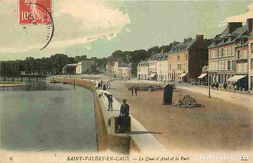 Cartes Postales: France - 76 - Saint Val&eacute;ry en Caux - Le Quai d'Aval et le Port - Anim&eacute;e - Coloris&eacute;e - CPA - Voir Sca