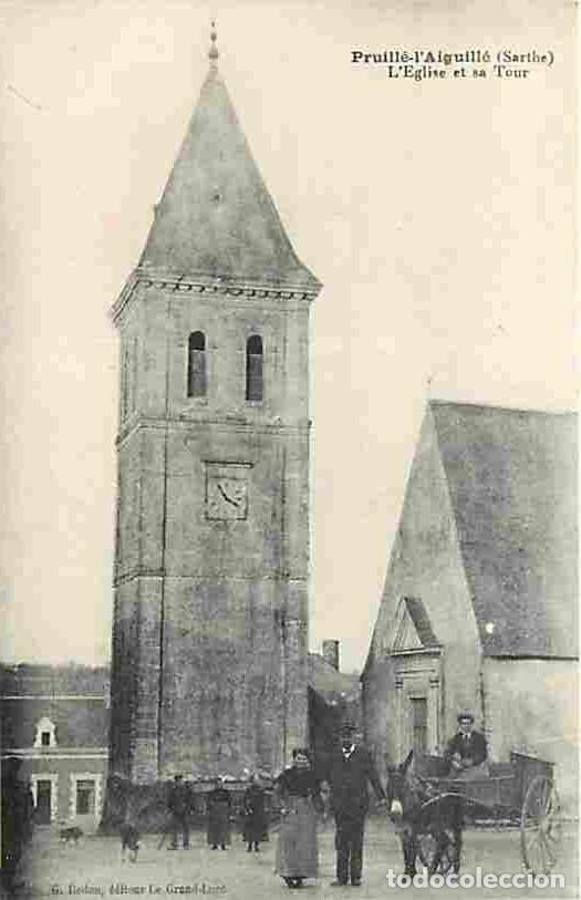 Postais: France - 72 - Pruill&eacute; l'Aiguill&eacute; - L'Eglise et sa Tour - Anim&eacute;e - CPA - Voir Scans Recto-Verso