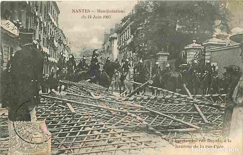 Postales: France - 44 - Nantes - Manifestations du 14 Juin 1903 - Anim&eacute;e - Gendarmes &agrave; cheval - Cavalerie - CP