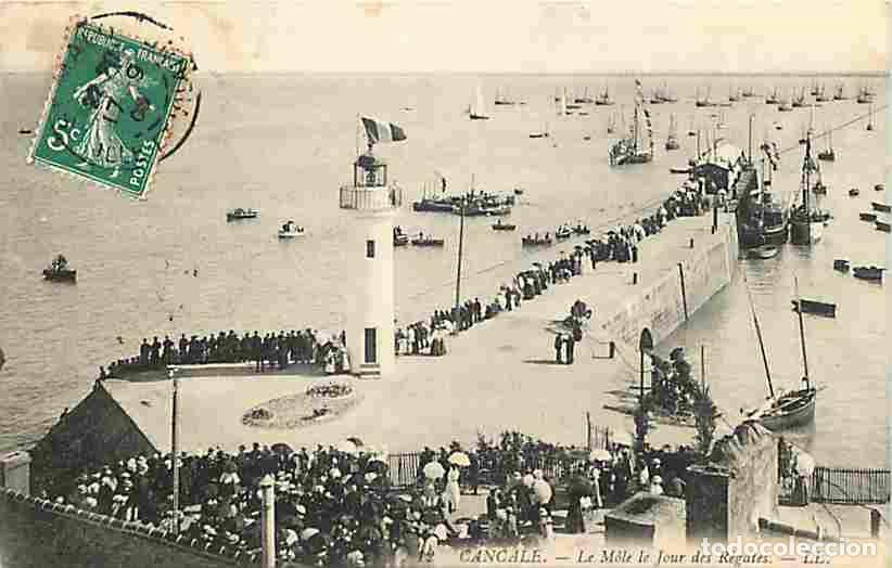 Postkarten: France - 35 - Cancale - Le Mole le Jour des R&eacute;gates - Anim&eacute;e - Bateaux - CPA - Oblit&eacute;ration ronde de