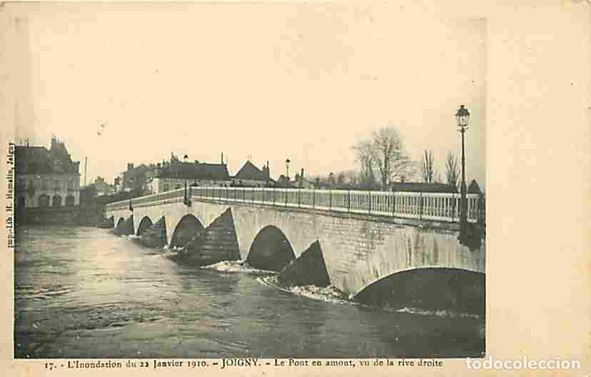 Postkarten: France - 89 - Joigny - L'Inondation du 23 Janvier 1910 - Le Pont en amont de la rive droite - CPA -