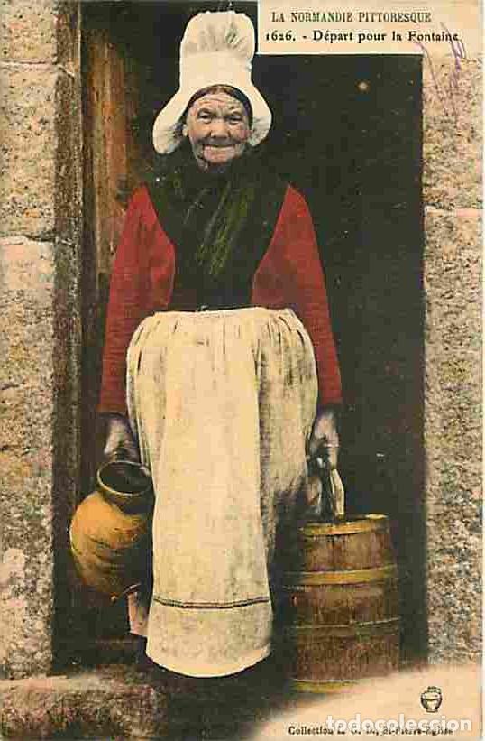 Postais: France - 14 - Calvados - La Normandie Pittoresque - D&eacute;part pour la Fontaine - Anim&eacute;e - Coloris&eacute;e - F