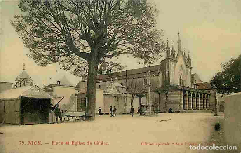 Postais: France - 06 - Nice - Place et Eglise de Cimiez - Anim&eacute;e - Coloris&eacute;e - Forains - Stand de Tir &agrave; la ca