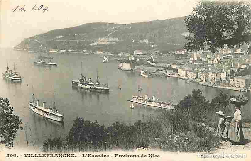 Postais: France - 06 - Villefranche sur Mer - L'Escadre - Environs de Nice - Anim&eacute;e - Pr&eacute;curseur - Bateaux -
