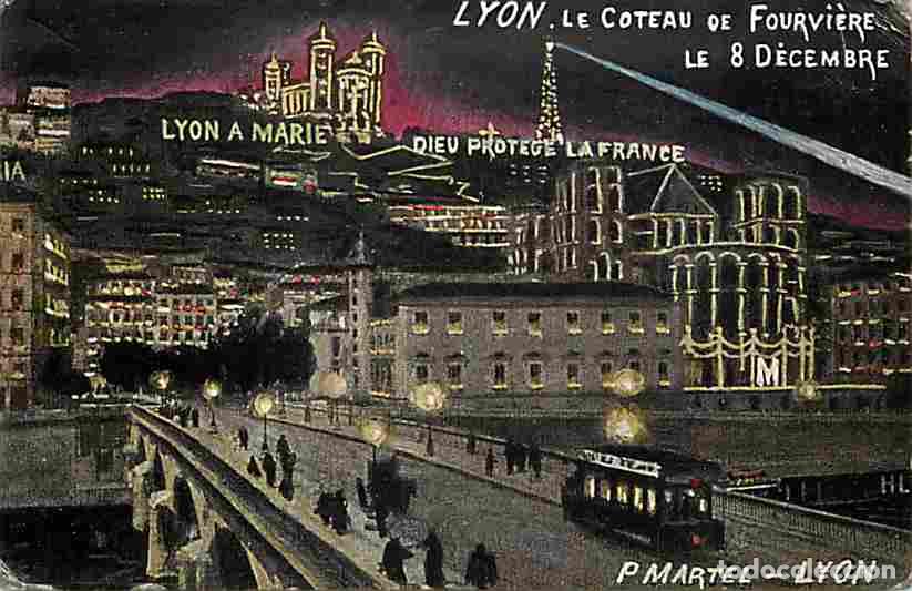 Postales: France - 69 - Lyon - Le Coteau de Fourvi&egrave;re le 8 D&eacute;cembre - Etat Coins abim&eacute;s - CPA - Oblit&eacute;ration r