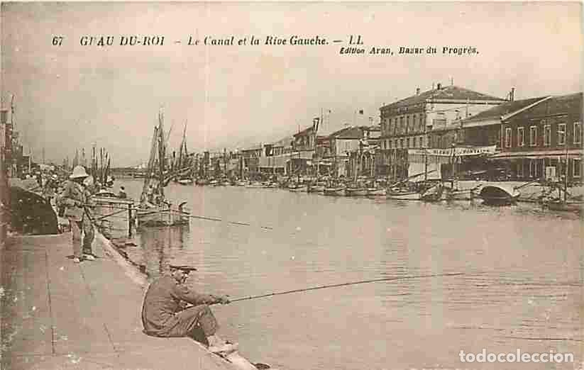 Postkarten: France - 30 - Grau le Roi - Le Canal et la Rive Gauche - Anim&eacute;e - Pecheurs - Bateaux - CPA - Voir Sc