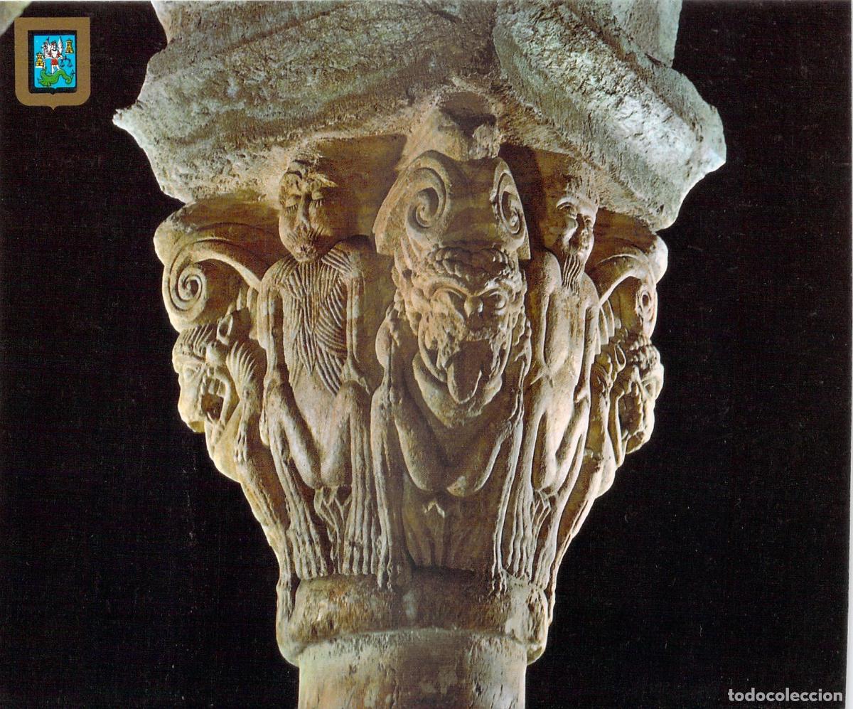 Cartoline: Postal Abad&iacute;a Saint-Michel-de-Cuxa, Conflent. Capitel Rom&aacute;nico del Claustro.