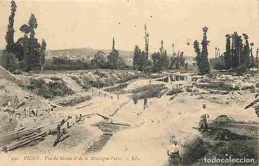 Postales: France - 03 - Vichy - Vue du Sichon et de la Montagne Verte - Anim&eacute;e - Brouette - Oblit&eacute;ration ronde