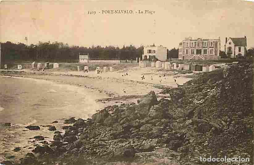 Postkarten: France - 56 - Port Navalo - La Plage - Anim&eacute;e - Tentes - Voyag&eacute;e en 1923 - Correspondance - CPA - Vo