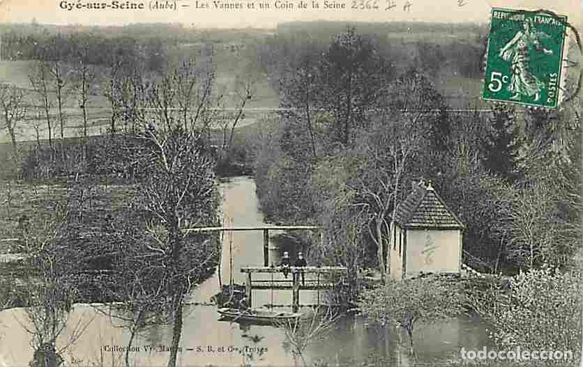Postkarten: France - 10 - Gy&eacute; sur Seine - Les Vannes et un coin de la Seine - Anim&eacute;e - Oblit&eacute;ration ronde de 191