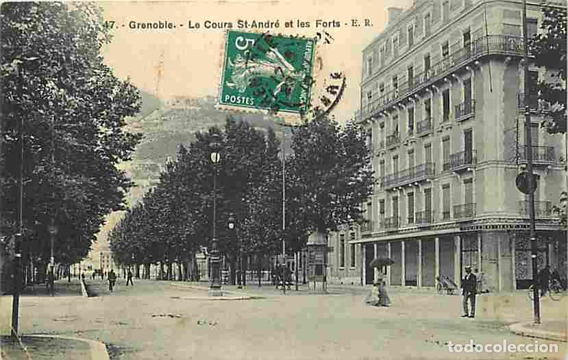 Postkarten: France - 38 - Grenoble - Le Cours Saint Andr&eacute; et le Forts - Anim&eacute;e - Oblit&eacute;ration ronde de 1910 - Et