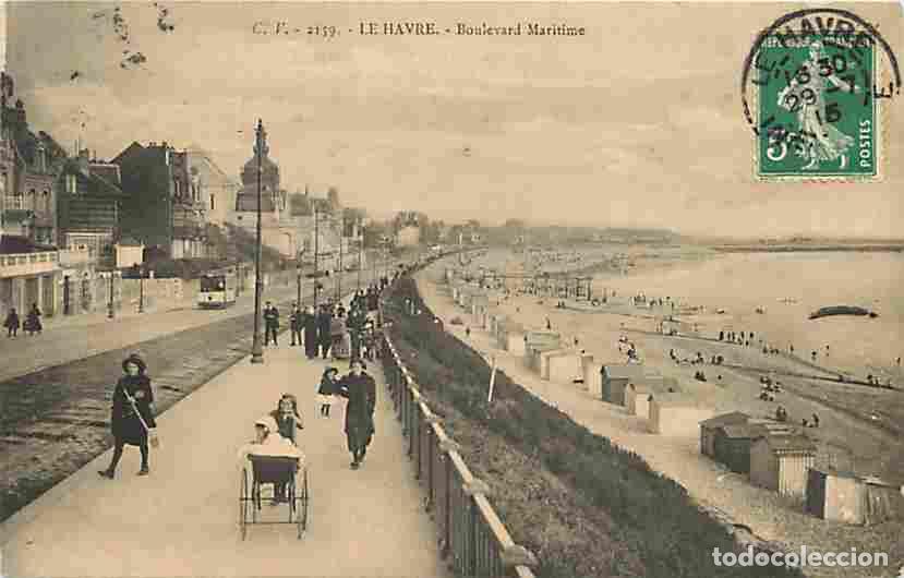 Postais: France - 76 - Le Havre - Boulevard Maritime - Anim&eacute;e - Oblit&eacute;ration ronde de 1915 - Poussette - Tent
