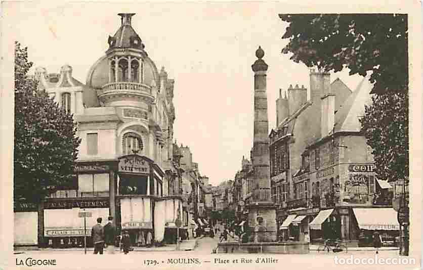 Cartes Postales: France - 03 - Moulins - Place et Rue d'Allier - Anim&eacute;e - Commerces - Oblit&eacute;ration ronde de 1939 - Ed