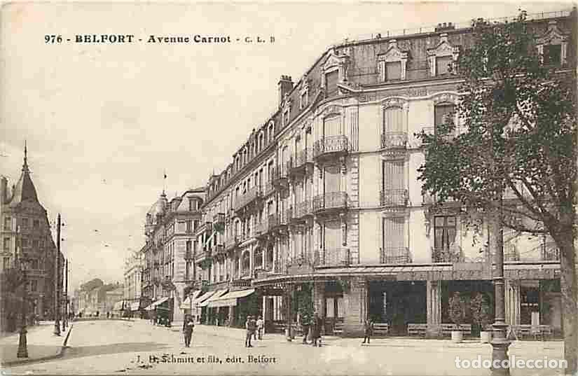 Cartoline: France - 90 - Belfort - Avenue Carnot - Anim&eacute;e - Commerces - Voyag&eacute;e en 1917 - Correspondance - CPA