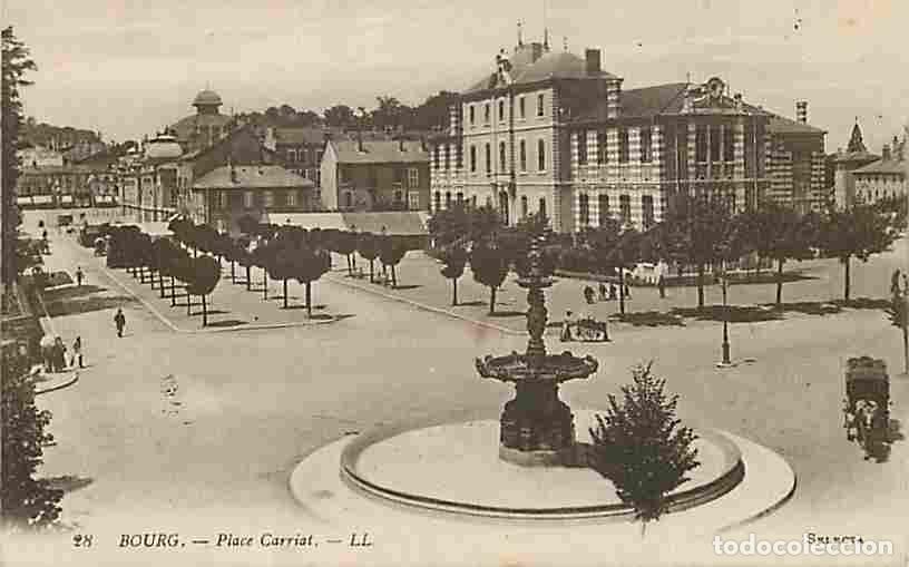 Cartoline: France - 01 - Bourg - Place Carriat - Anim&eacute;e - Attelage de Chevaux - CPA - Voir Scans Recto-Verso
