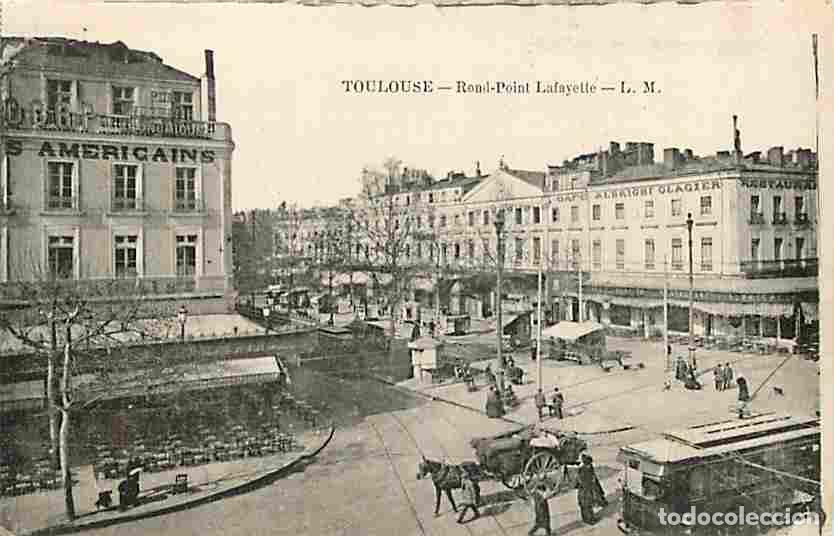Cartoline: France - 31 - Toulouse - Rond-Point Lafayette - Anim&eacute;e - Attelage de Chevaux - Tramway - Commerces -