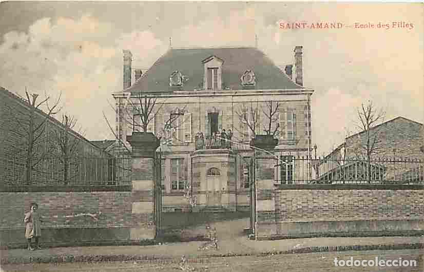 Postais: France - 51 - Saint Amand sur Fion - Ecole des Filles - Anim&eacute;e - Voyag&eacute;e en 1915 - Correspondance -